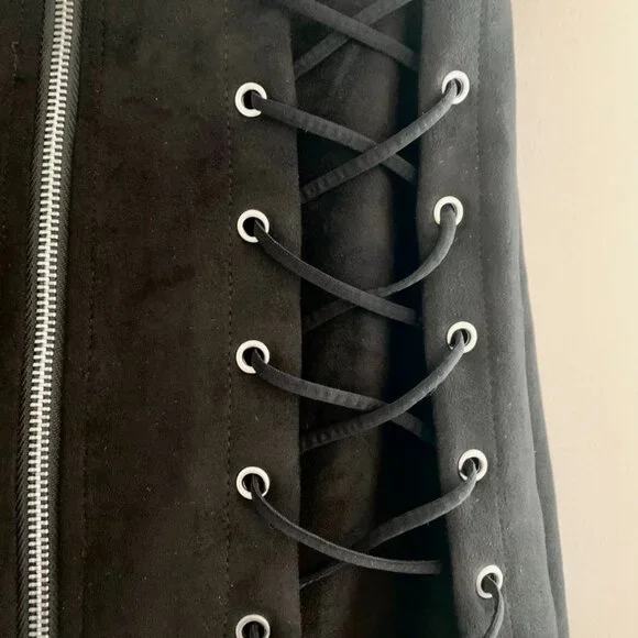 Seek The Label Faux Suede Lace-Up Bodycon Dress - Picture 9 of 11